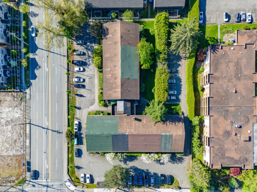 Aerial view of Cedar Court Apartments at 7900 Francis Road Richmond