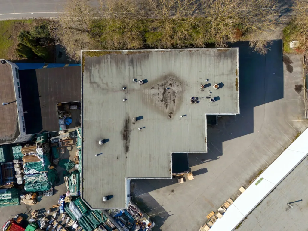 11791 Machrina Way overhead rooftop view of tilt-up concrete building