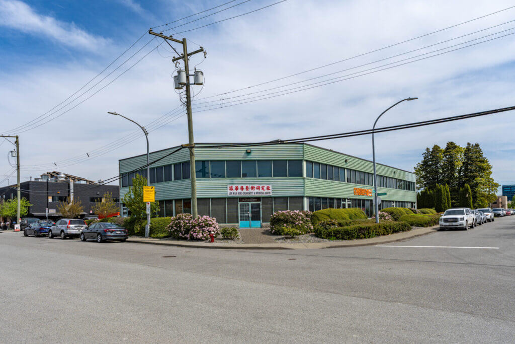 8771 Douglas Street corner entrance from Douglas and Sexsmith in Richmond