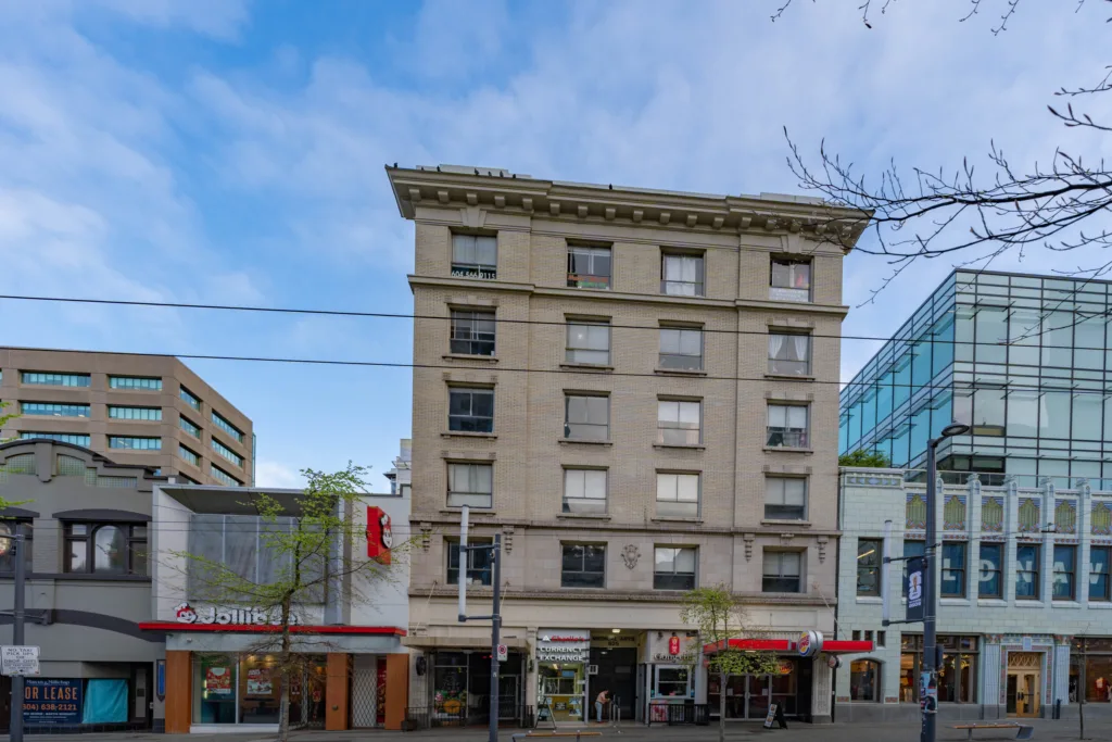 Medical Arts front facade at 821-829 Granville Street, downtown Vancouver