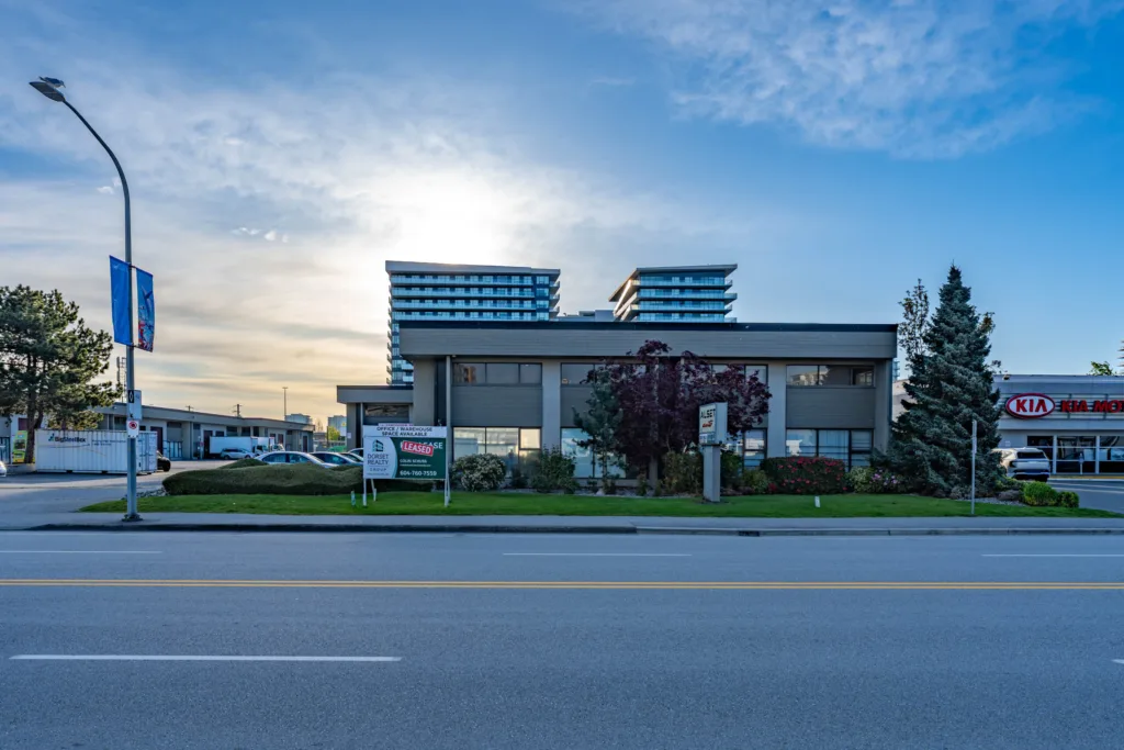 Minoru Plaza street-level exterior view from Minoru Boulevard in Richmond