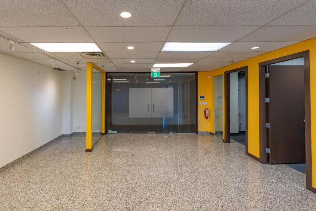 Broadway Pacific Plaza Unit 290 open office area with glass partitions