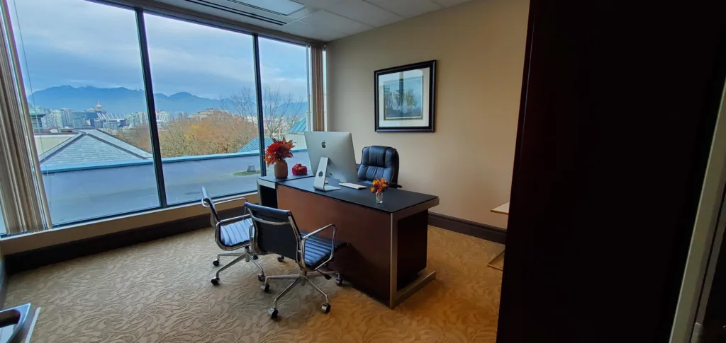 City Square Unit 475 office with mountain and city views from window