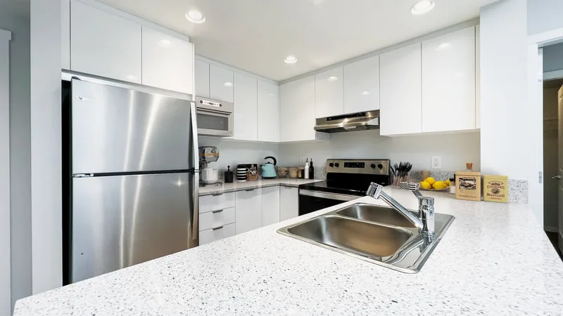 Lelem Village Acadia Rd kitchen with stone countertops