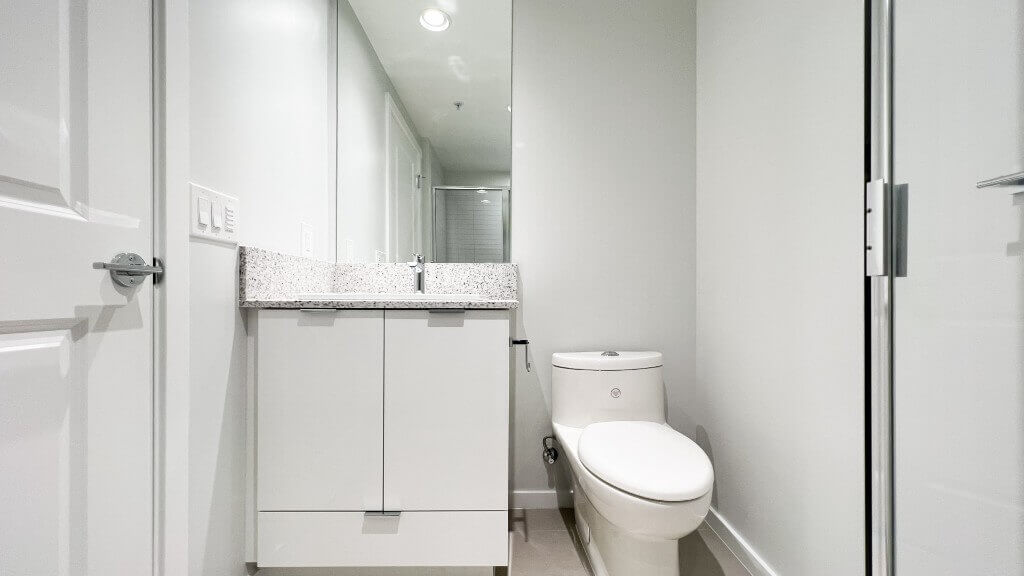 Lelem Village Shortcut Rd bathroom with stone countertop vanity