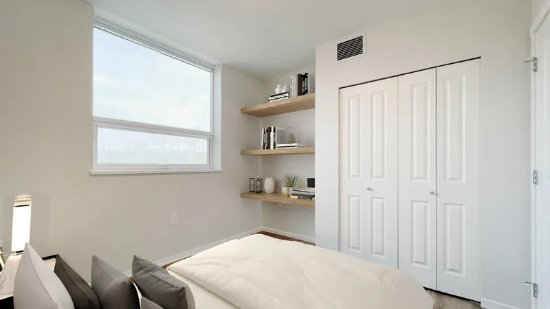 Lelem Village Shortcut Rd bedroom with shelves