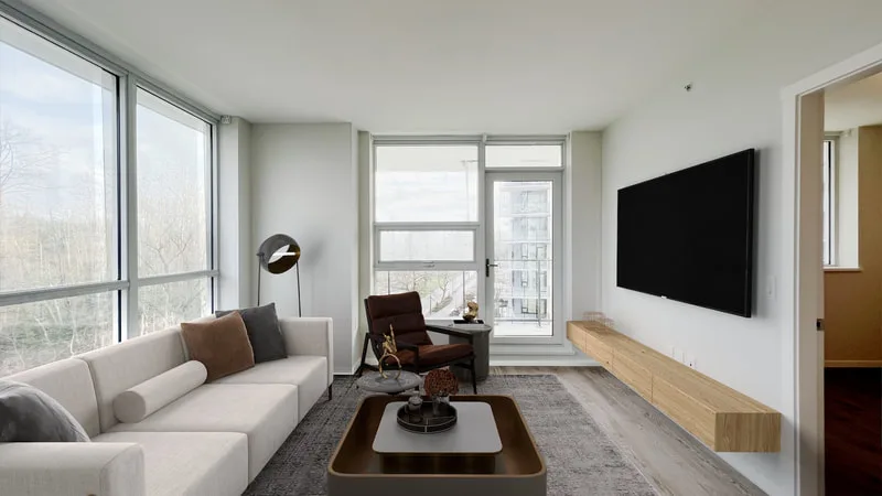 Lelem Village Shortcut Rd living room with balcony door