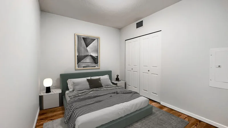 Lelem Village University Blvd bedroom staged