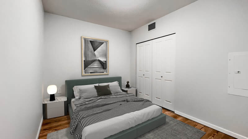 Lelem Village University Blvd bedroom staged