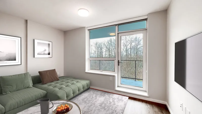 Lelem Village University Blvd living room with balcony