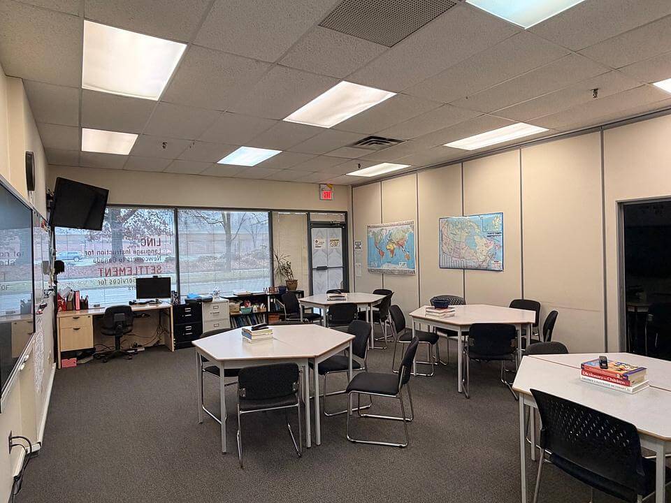 Spacious classroom or meeting room inside Unit 150 at 8400 Alexandra Road Richmond