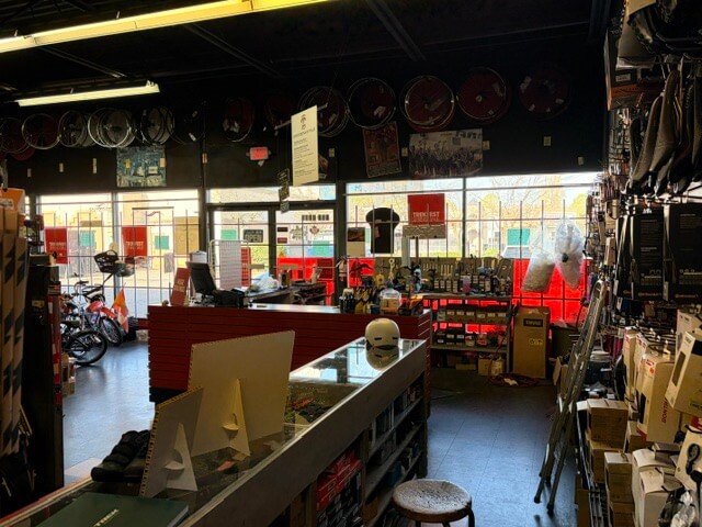 Interior counter and display area of Unit 135 at 8400-8460 Alexandra Road, Olympia Centre